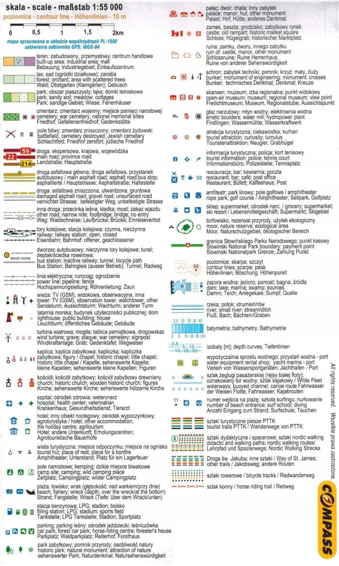 KASZUBSKIE WYBRZEŻE BAŁTYKU ŁEBA KARWIA HEL KASZUBY PÓŁNOCNE MAPA COMPASS Okładka miękka