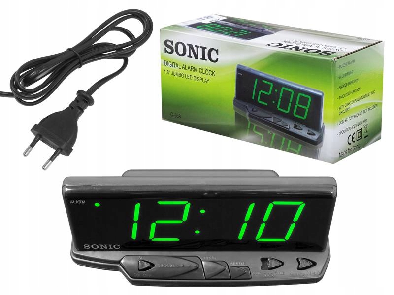 Cyfrowy zegar z budzikiem Duże Cyfry budzik Led