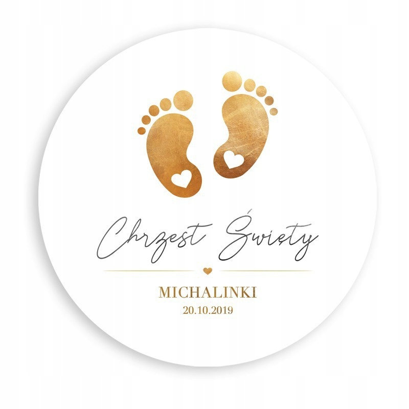 OPŁATEK personalizowany na Chrzest Złote Stópki