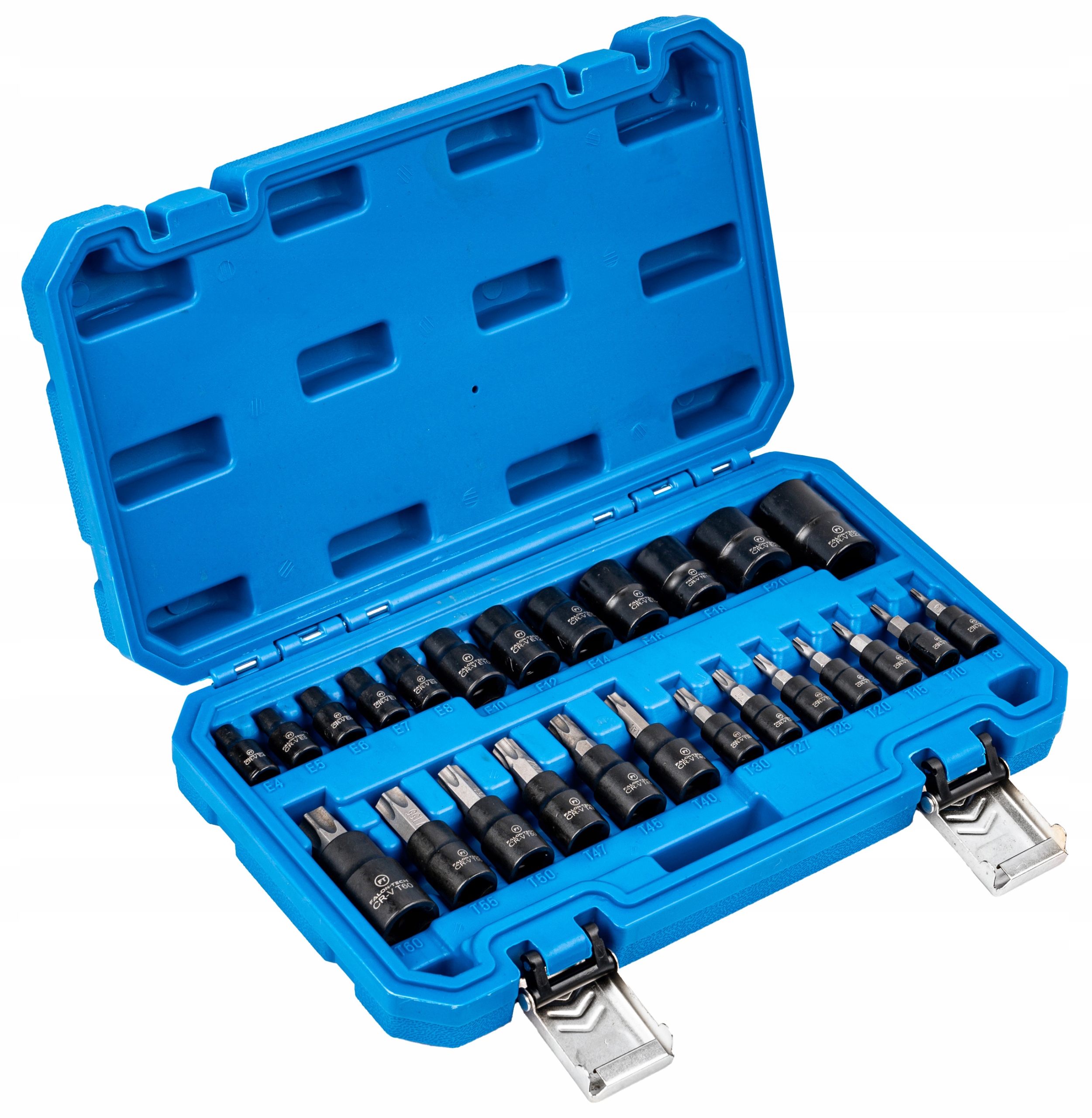 Zestaw Nasadek Klucze Nasadowe Nasadki Torx/torx-e 1/4″ 3/8″ 1/2″ 25 El