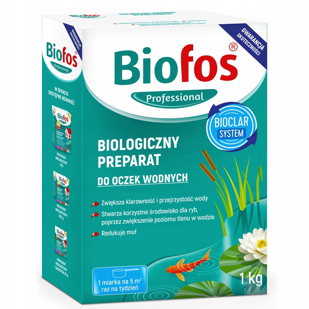 Biofos 1kg Klaruje, czyści dno, usuwa muł szlam