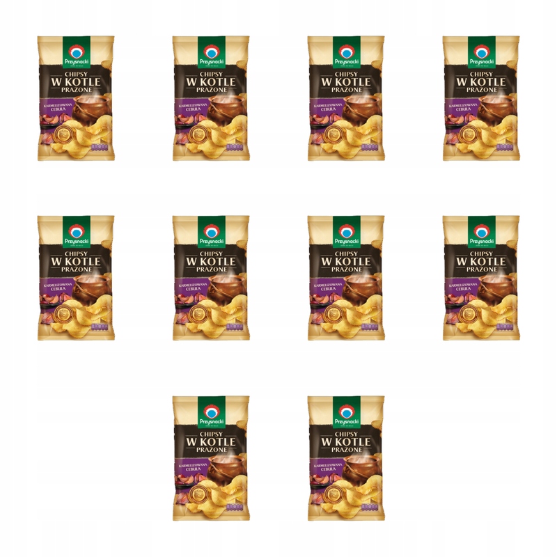 Przysnacki Chipsy w kotle prażone Karmelizowana cebula 125g X10