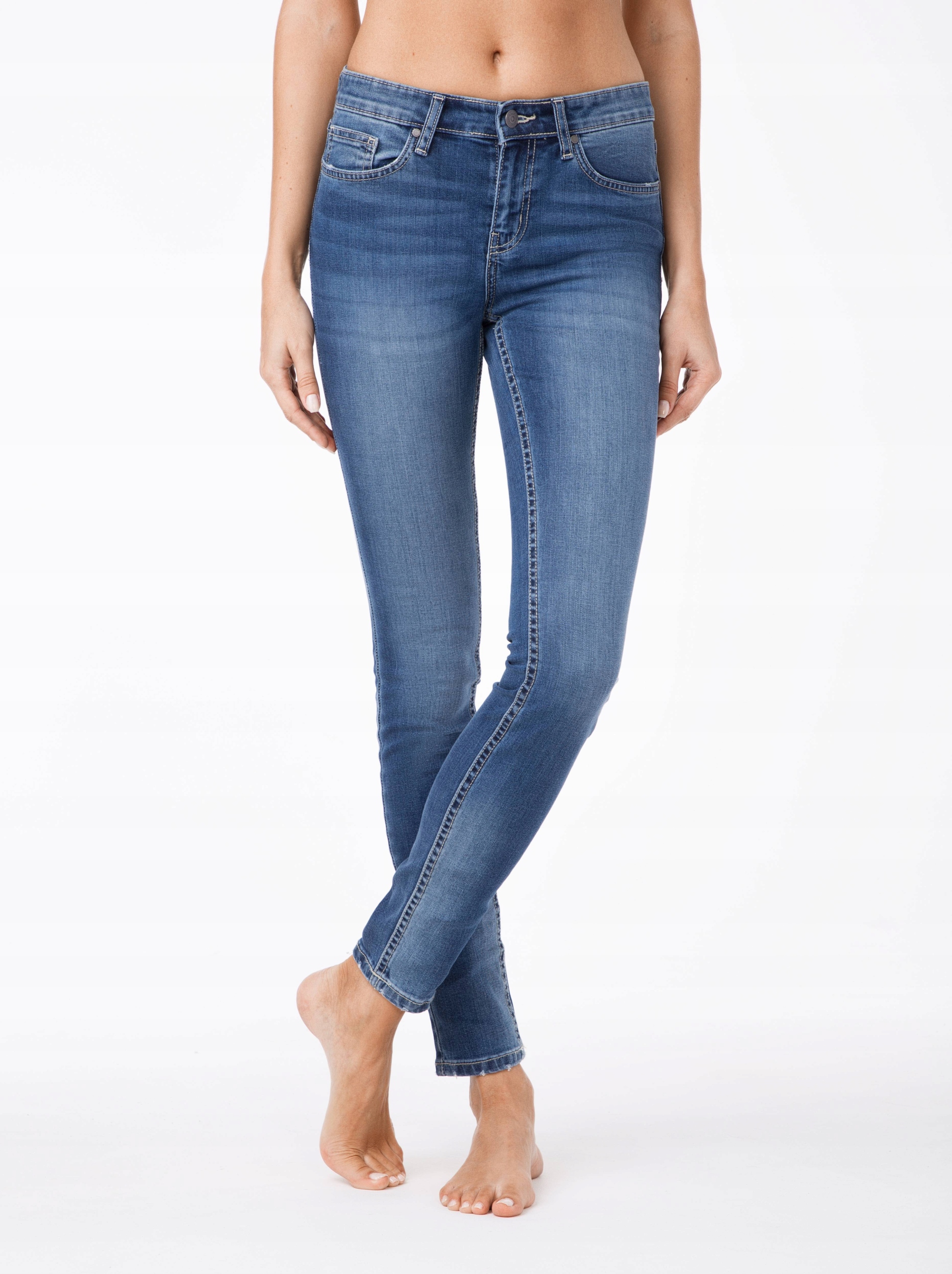 

Skinny Spodnie Jeans Conte damskie średni stan Xs