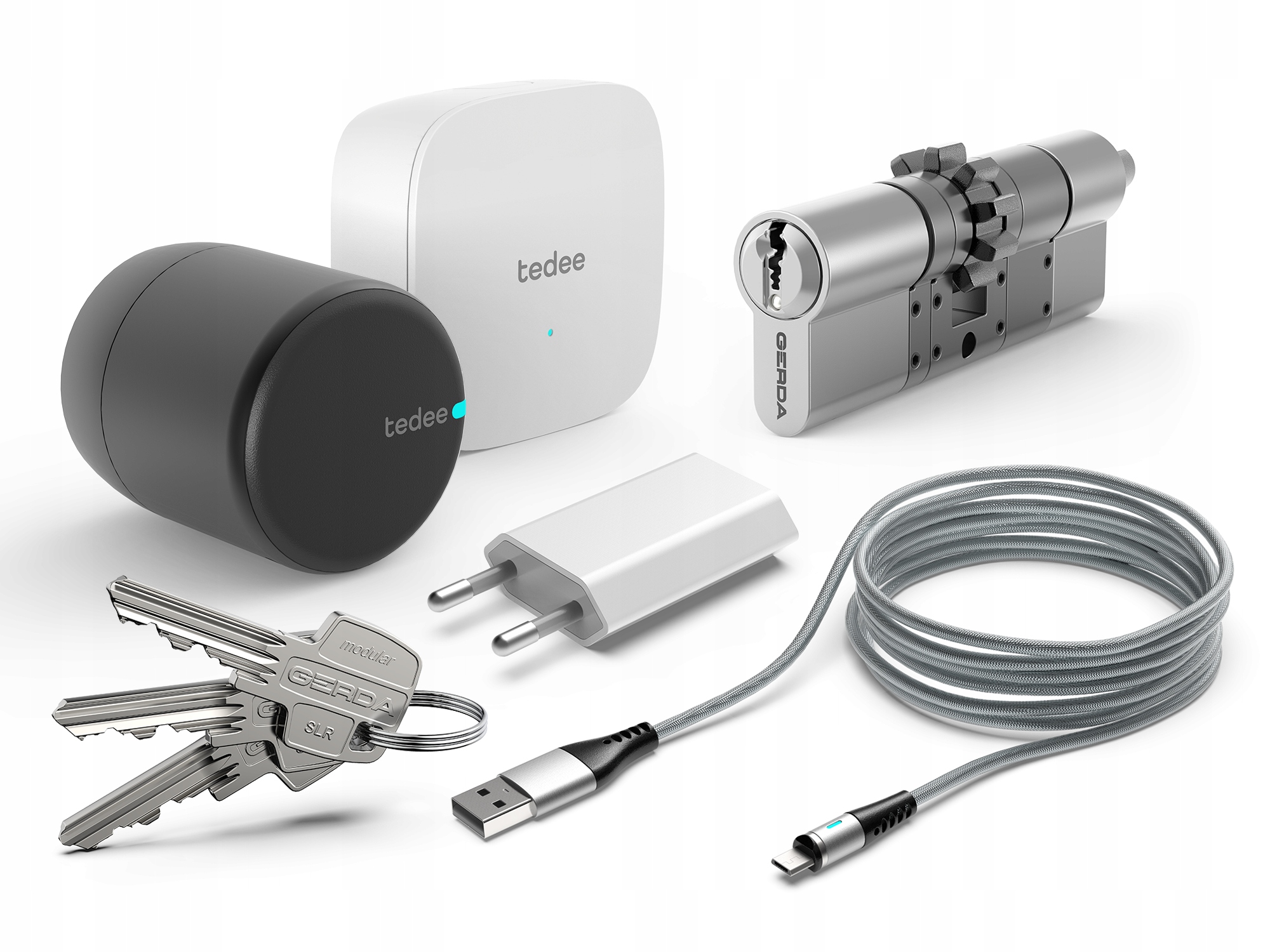 Zamek Tedee Zestaw D Smart WiFi GERDA Grafitowy
