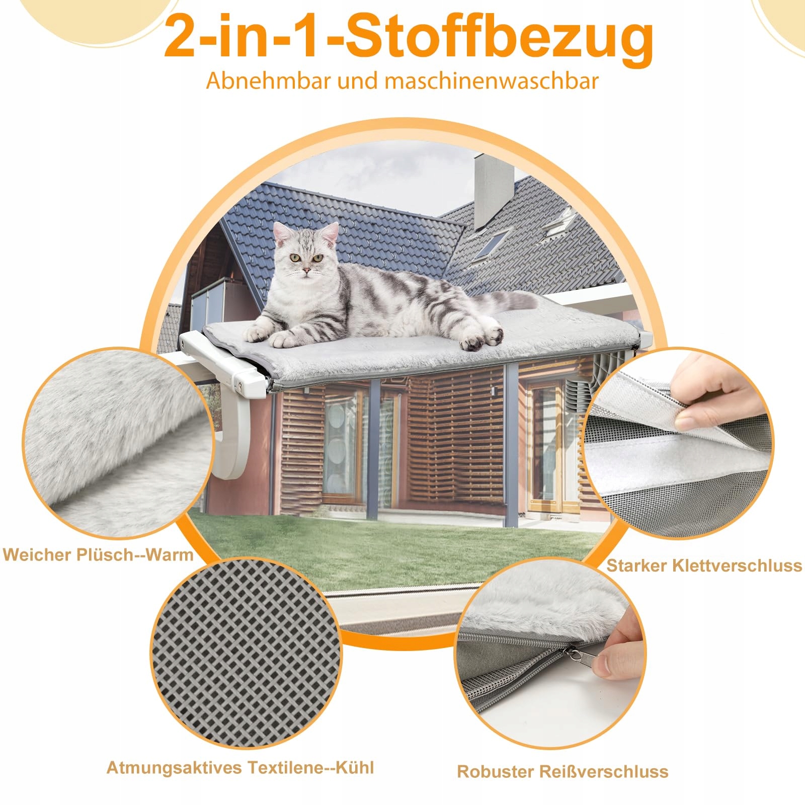 GUUSII HOME Legowisko Dla Kota Na Kaloryfer Okno 56x34.5cm Hamak Dla Kota — miniatura 7