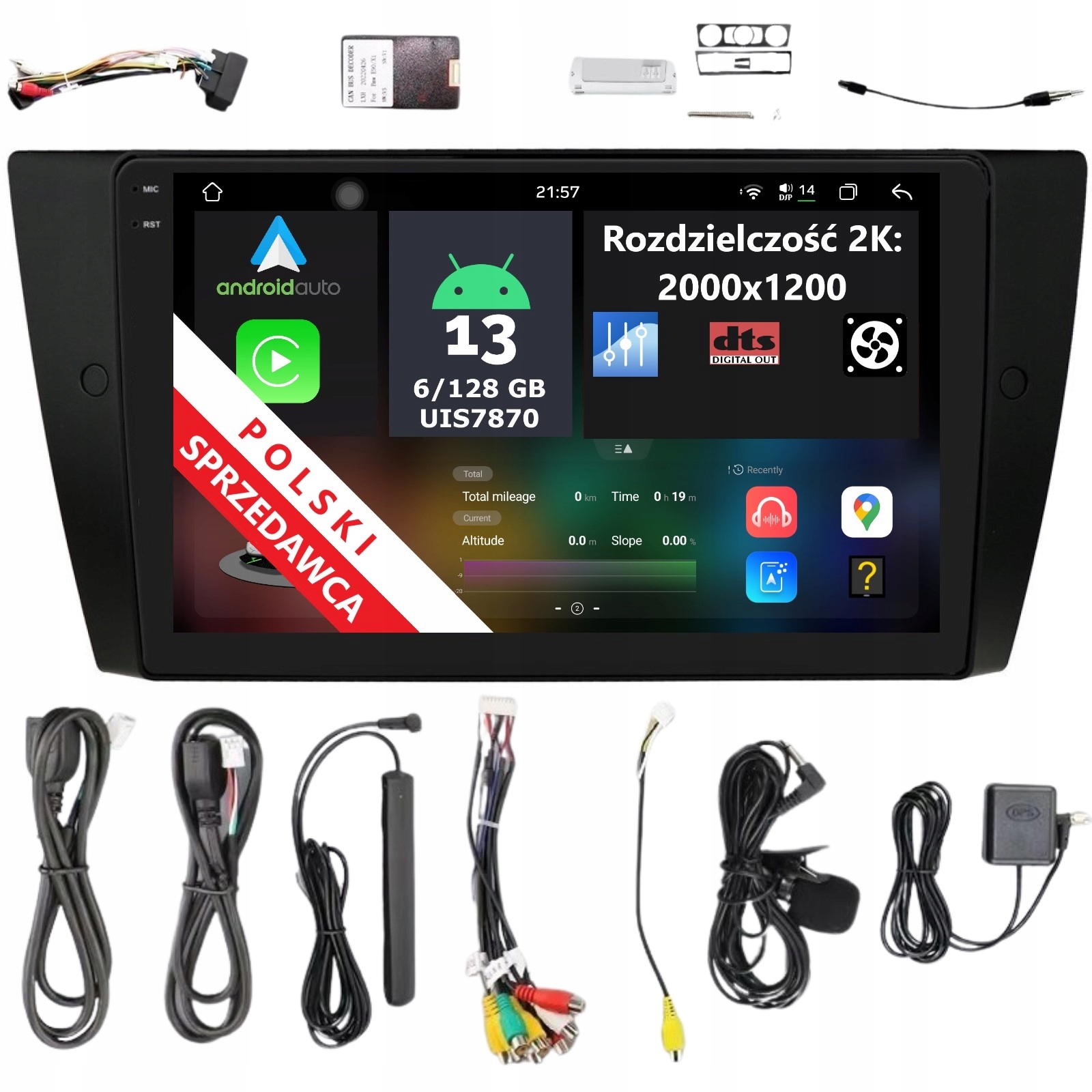 Rádio Navigácia 2DIN Android Bmw E90 E91 E92 E93 6/128 Gb Dsp Lte Carplay