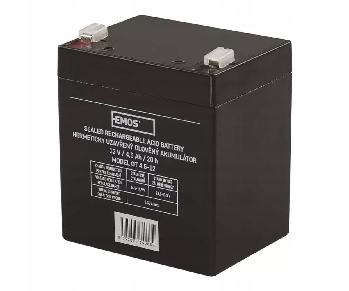 

Akumulator żelowy 12V/4,5Ah Emos Pb Faston 4,7mm