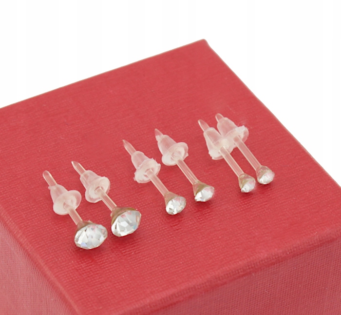 

Kolczyki Cyrkonie Antyalergiczne 3 Pary