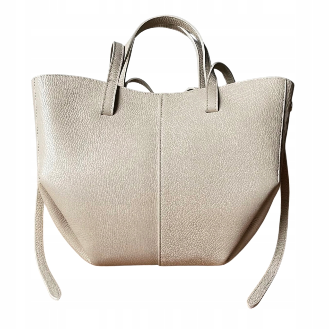 Béžová kabelka z přírodní kůže shopper lodička béžová nude kabelka Vera Pelle