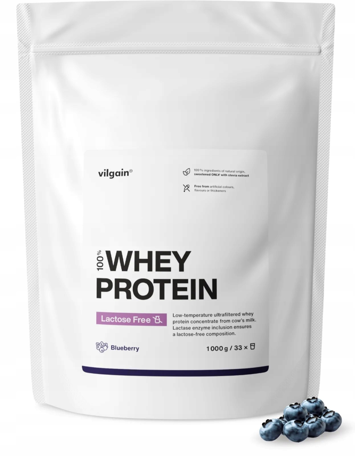 Protein Vilgain 1000 g Blueberry Lactose Free