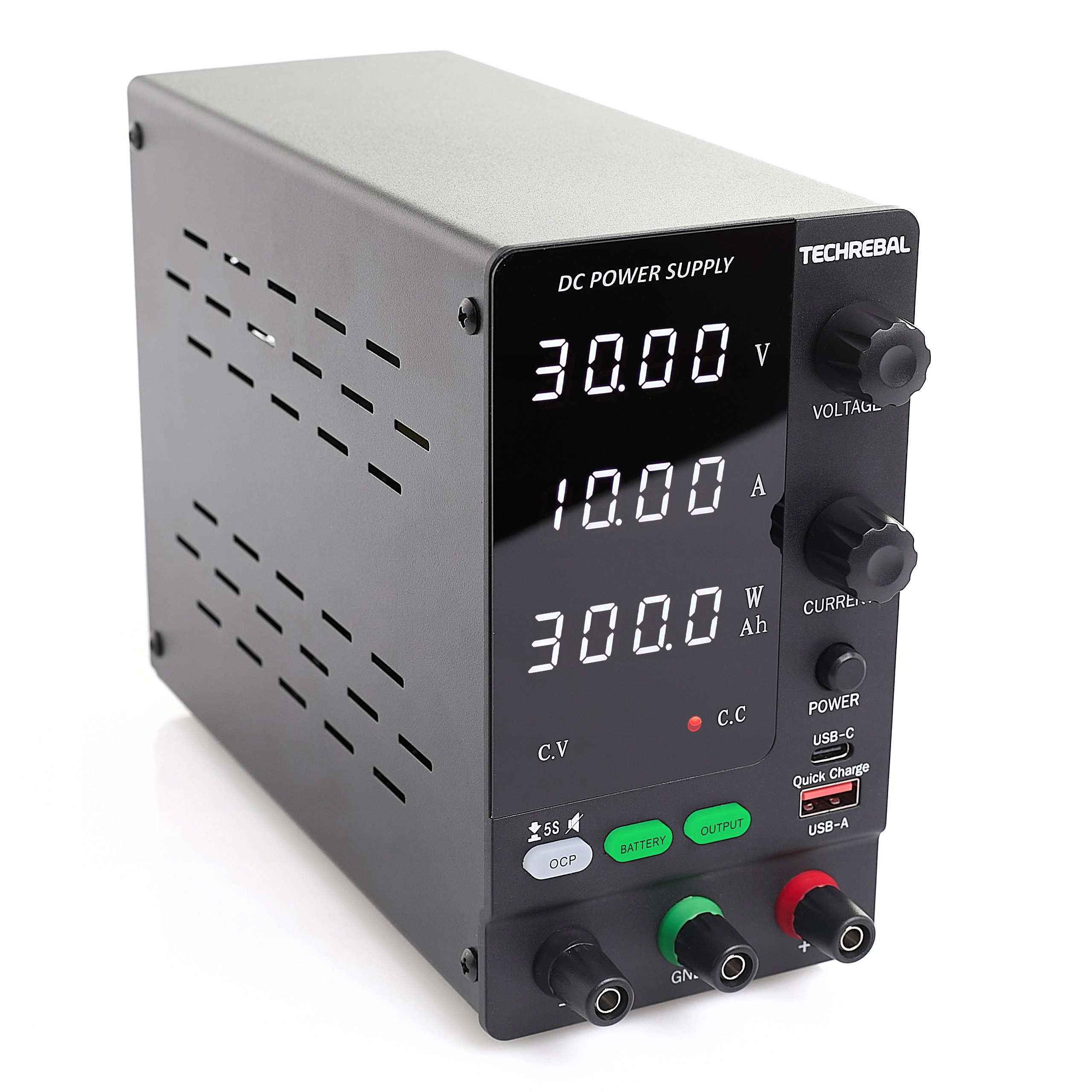 ZASILACZ LABORATORYJNY TECHREBAL SPPS-C3010C 30V 10A ŁADOWANIE AKUMULATORÓW Marka Techrebal