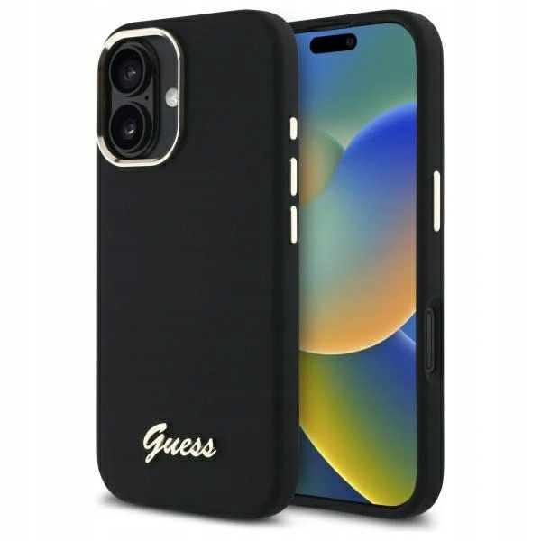 Pouzdro Guess Silikonové Obal Kryt Matné Pro Iphone 16 Plus, Černé