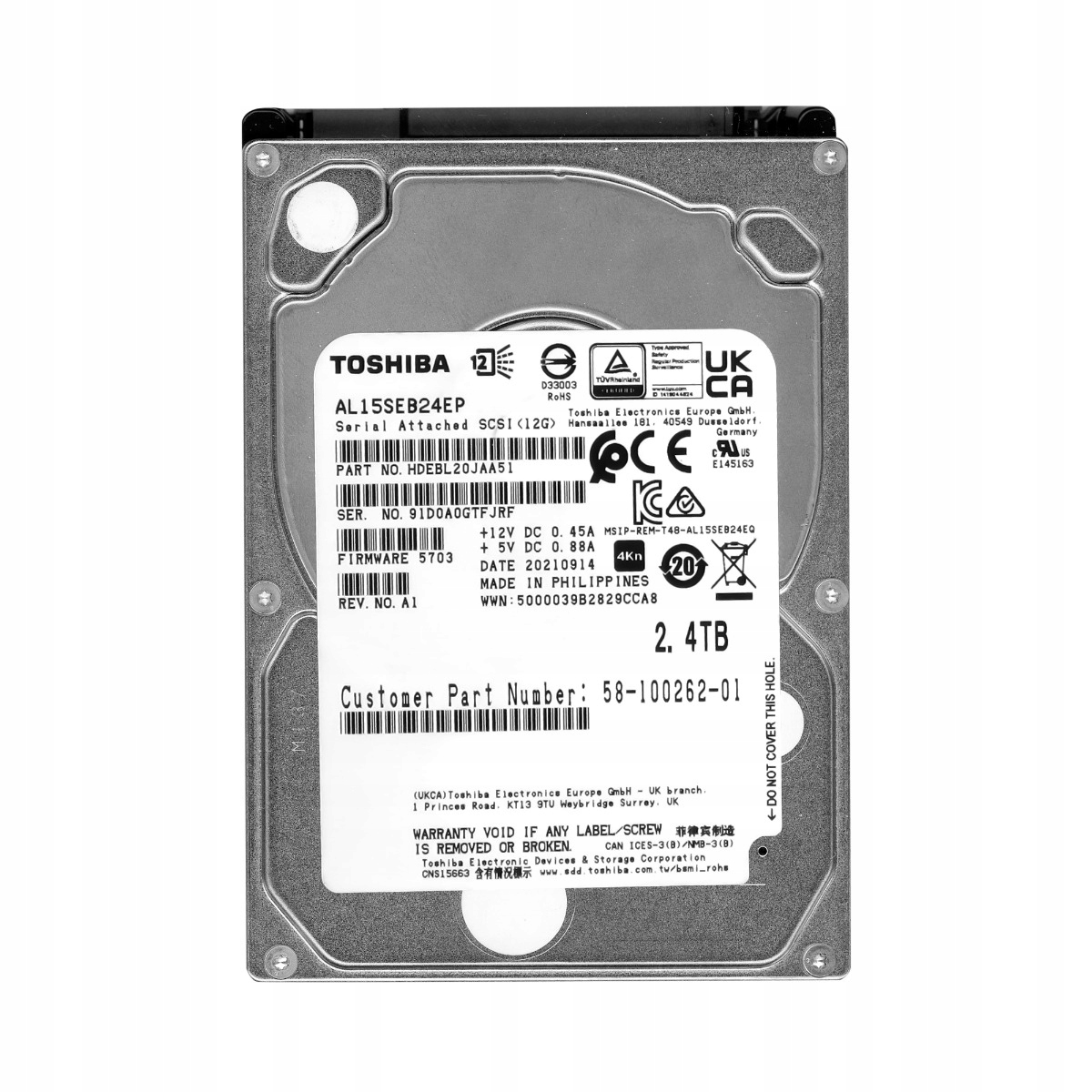 Cisco 58-100262-01 2.4TB 10K 128MB SAS-3 2.5'' AL15SEB24EP