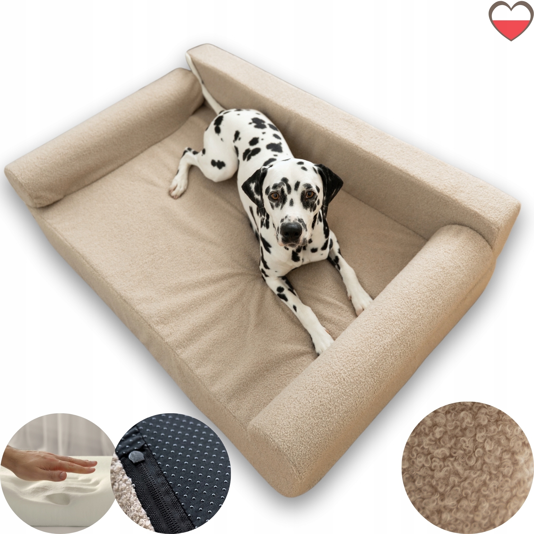 Levně Pelíšek L 100x80 Boucle Taupe Picotto