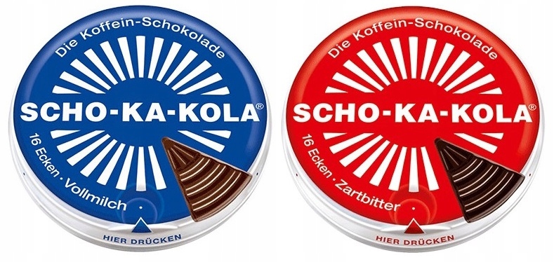 

Czekolada Scho-Ka-Kola mleczna i gorzka z kofeiną