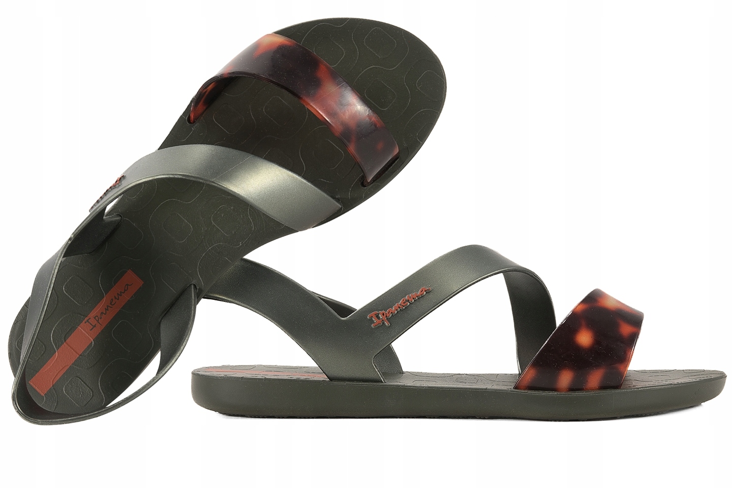 Ipanema 82429 Vibe Sandal Ploché Dámské Plážové Sandály khaki jantar 39