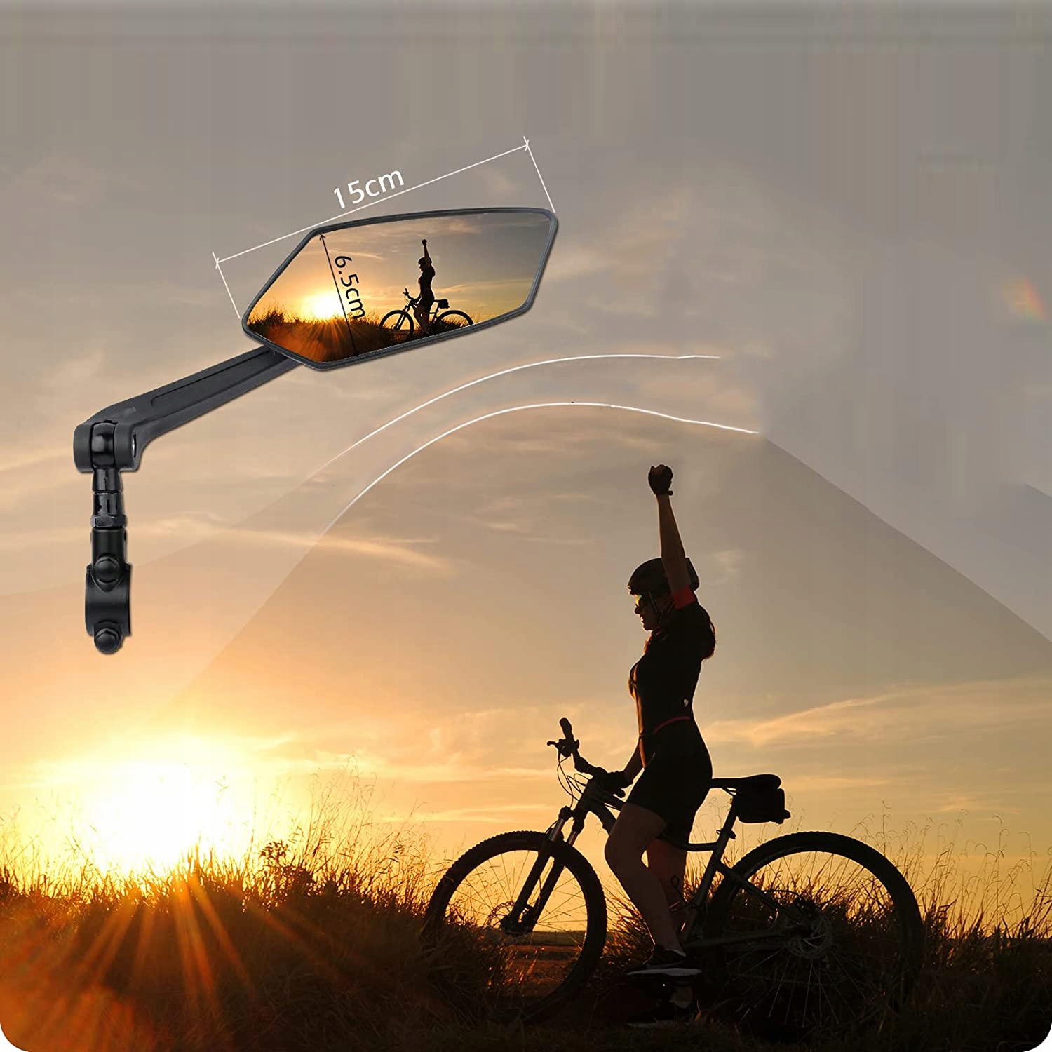 2 SZTUKI LUSTERKA ROWEROWEGO HD, REGULOWANE O 360° Waga 480 g