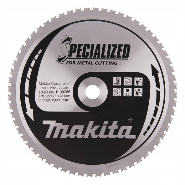 Makita Tarcza piła do cięcia stali metalu 305x25,4 60 Zębów B-09765 B-33439
