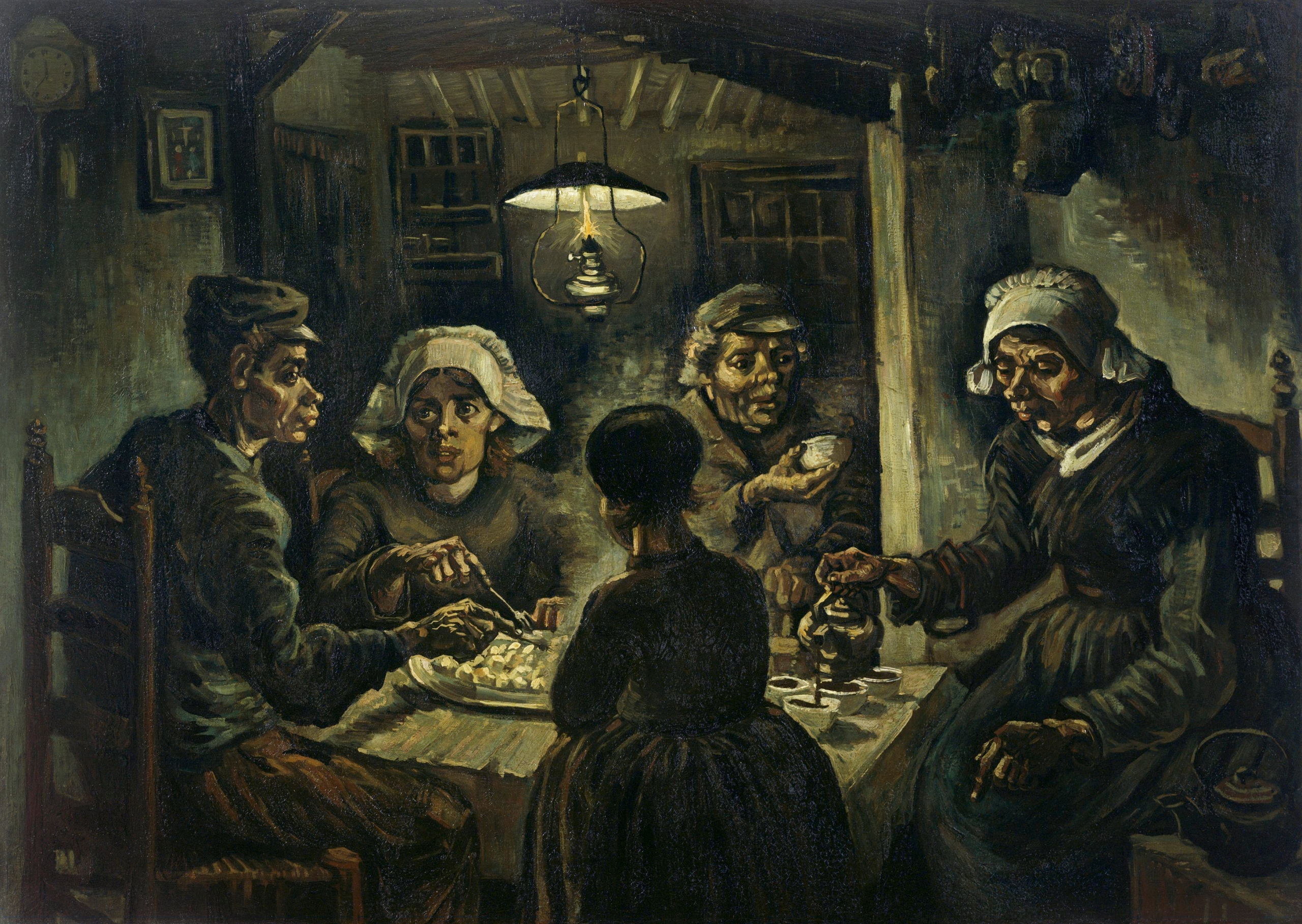 Vincent Van Gogh jedzący kartofle 70x60 cm Płótno