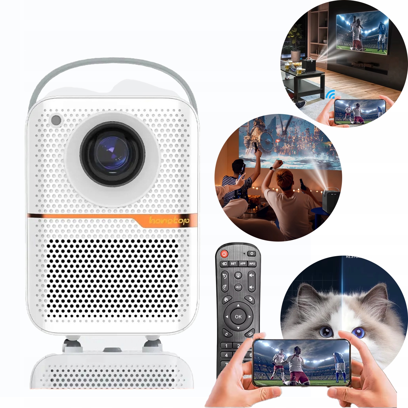 Mini Projektor 4K prenosný Wifi Bluetooth Domáce kino do 150c Displej