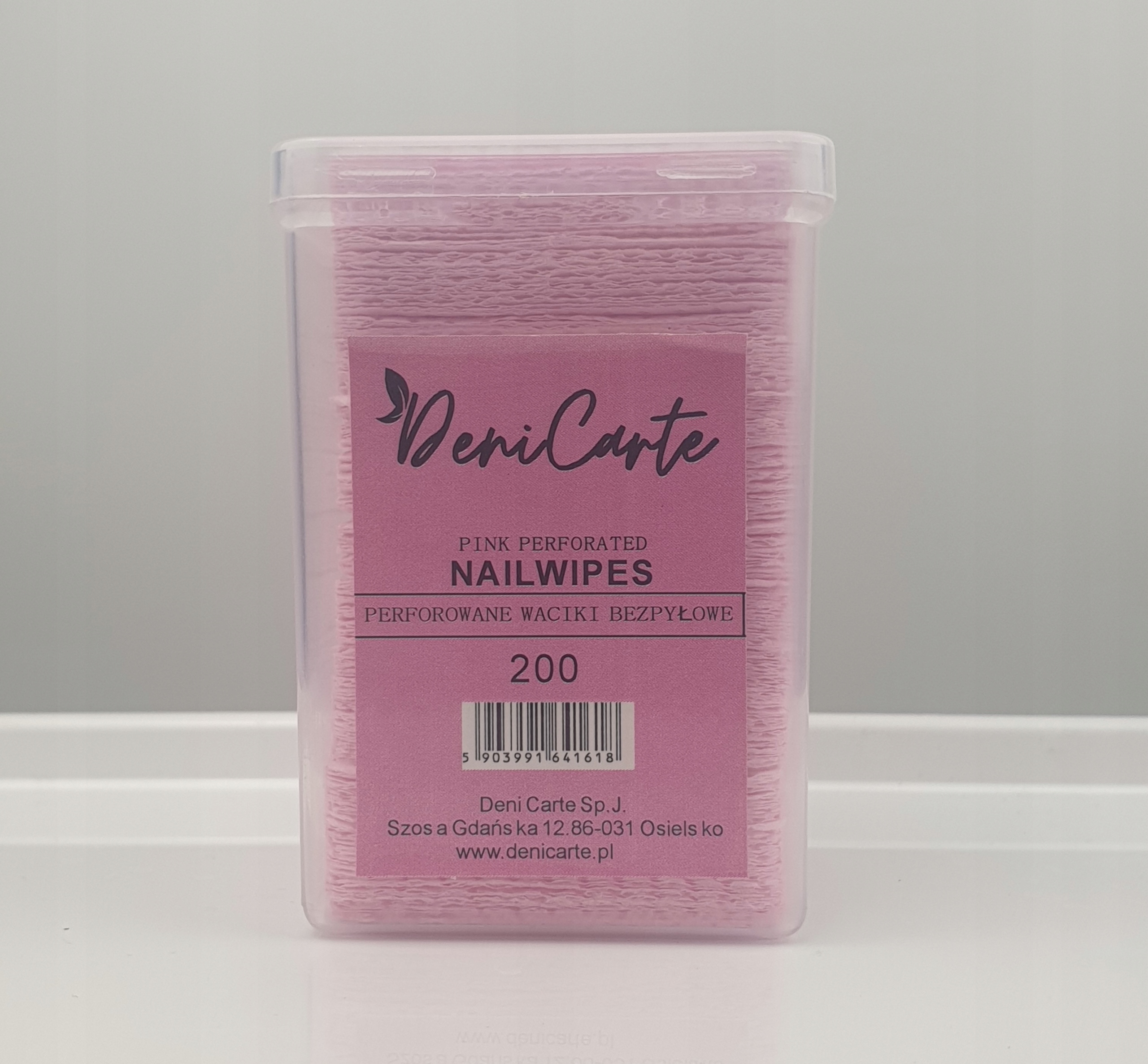 WACIKI BEZPYŁOWE PERFOROWANE PŁATKI KOSMETYCZNE W PUDEŁKU RÓŻ 200SZT Marka Deni Carte