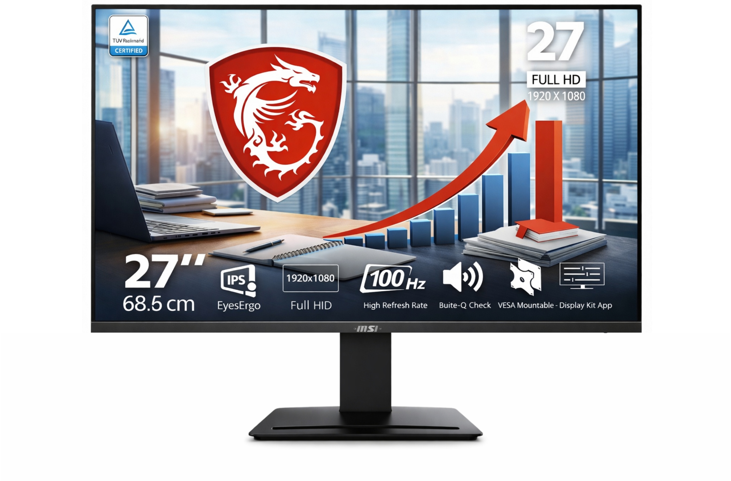 Monitor MSI PRO MP273A 1920 x 1080 (FullHD) IPS 100 Hz