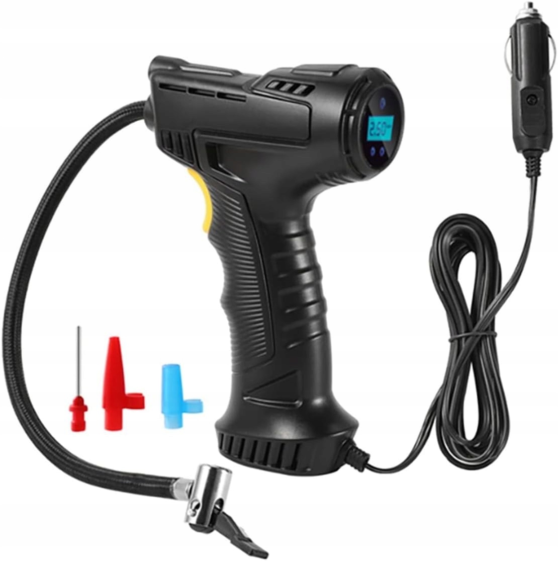 KOMPRESOR POMPKA INFLATOR MDYH PRZENOŚNY BEZPRZEWODOWY 7.4V/DC 12V LCD PRO