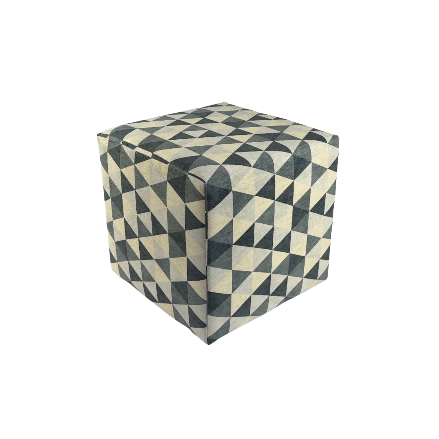 Taburet čtvercová mercure šedé trojúhelníky