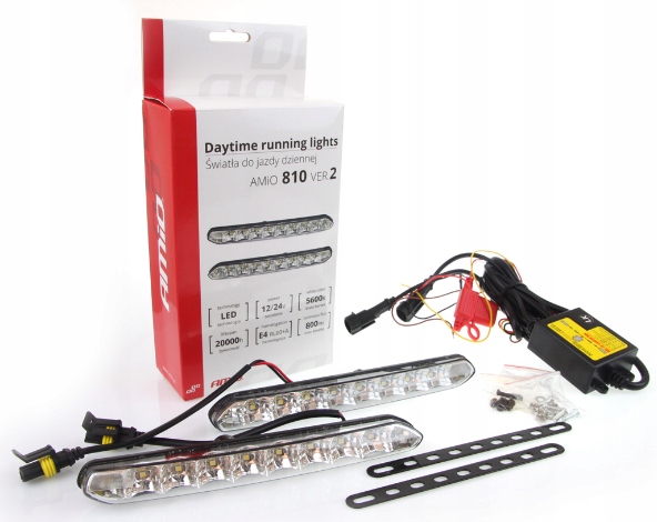Ver.2 - Светодиодные дневные ходовые огни AMIO 810 v2 185X20 12-24V DRL