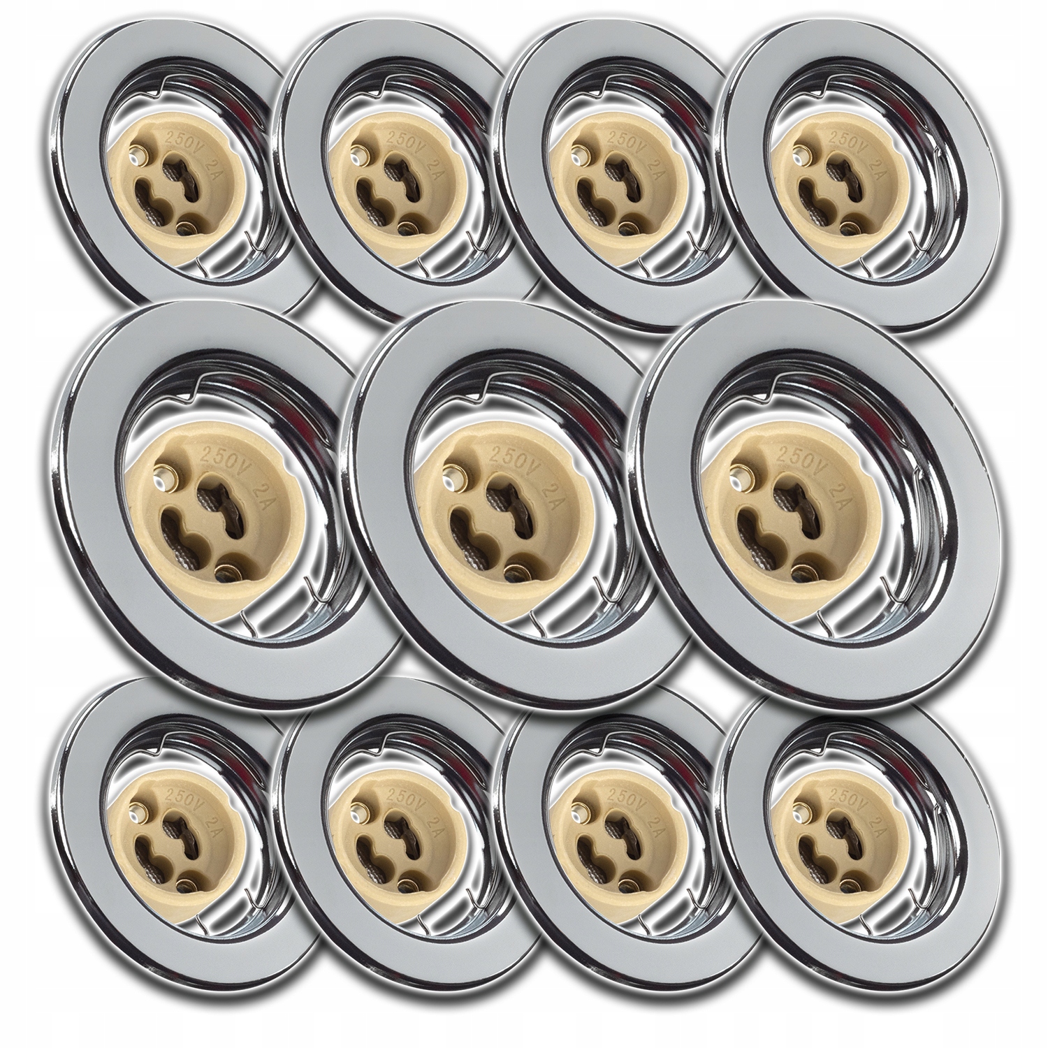 11x Stropní Svítidlo Halogenové Očko S Žárovkou 1,5W Neutrální Hotový Set