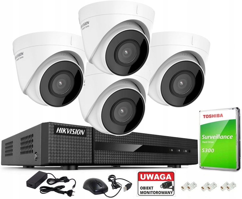 

Zestaw Monitoringu Fhd Ip 4 Kamery PoE Zewnętrzne