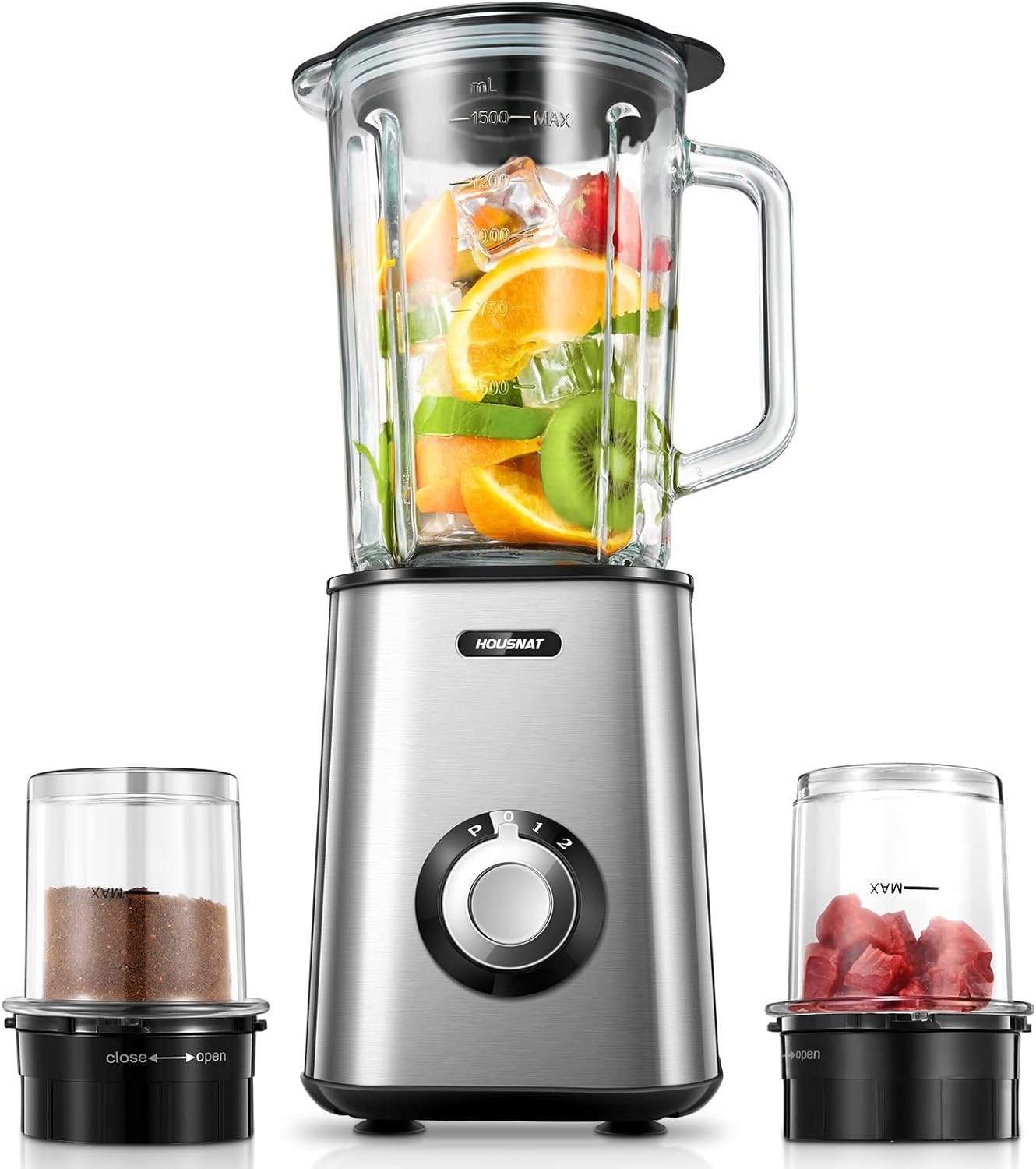 HOUSNAT Blender Do Smoothie 500W Z Młynkiem 2 Butelki Tritan 570ml — miniatura 14