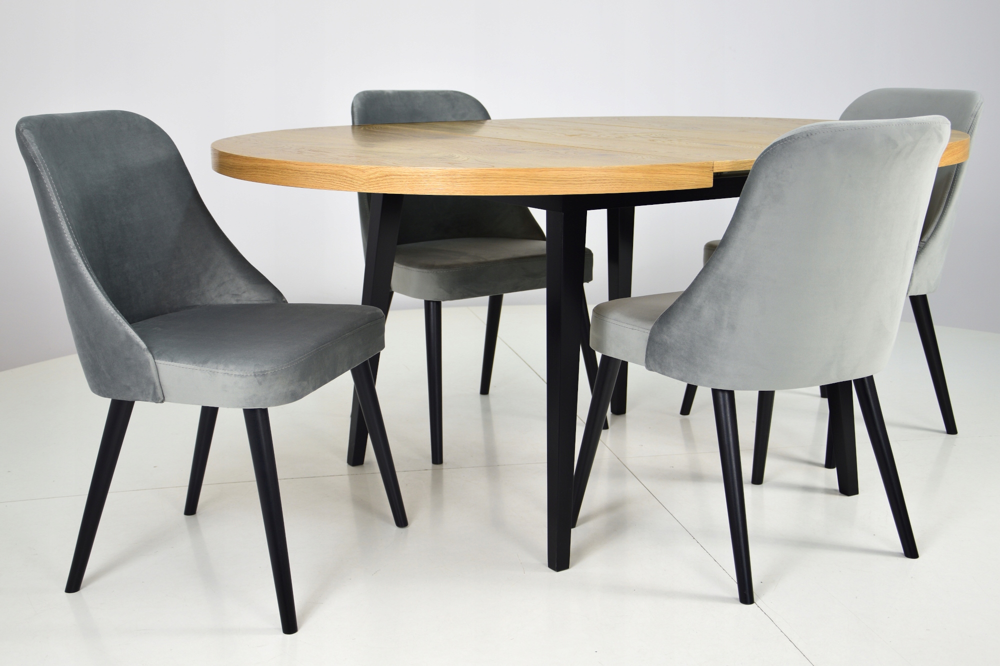 4 krzesła INNE TKANINY + stół okrągły NOWOCZESNY Kształt blatu okrągły