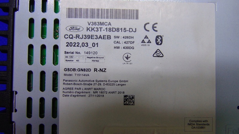 RADIO Radio FORD TRANSIT MK8 12-20R