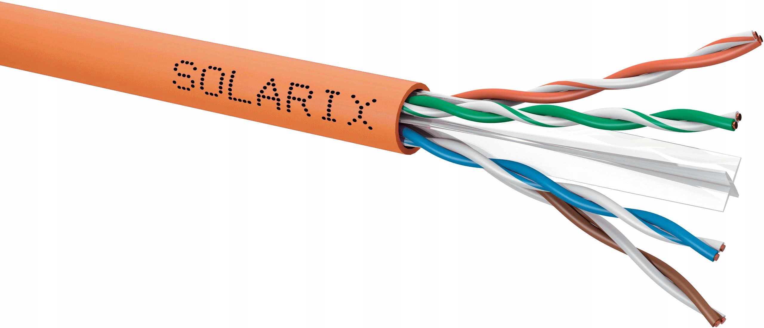 Kábel Solarix CAT6 U/utp Lsohfr B2CA 500 M Cievka Ftp Networking