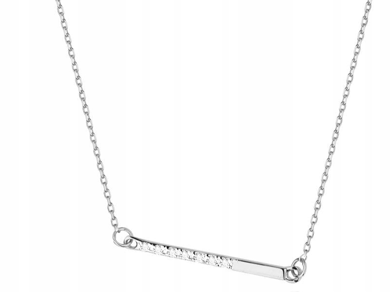 Zlatý náhrdelník 585 tyčinka s diamanty 1 g moderní módní vzor dárek