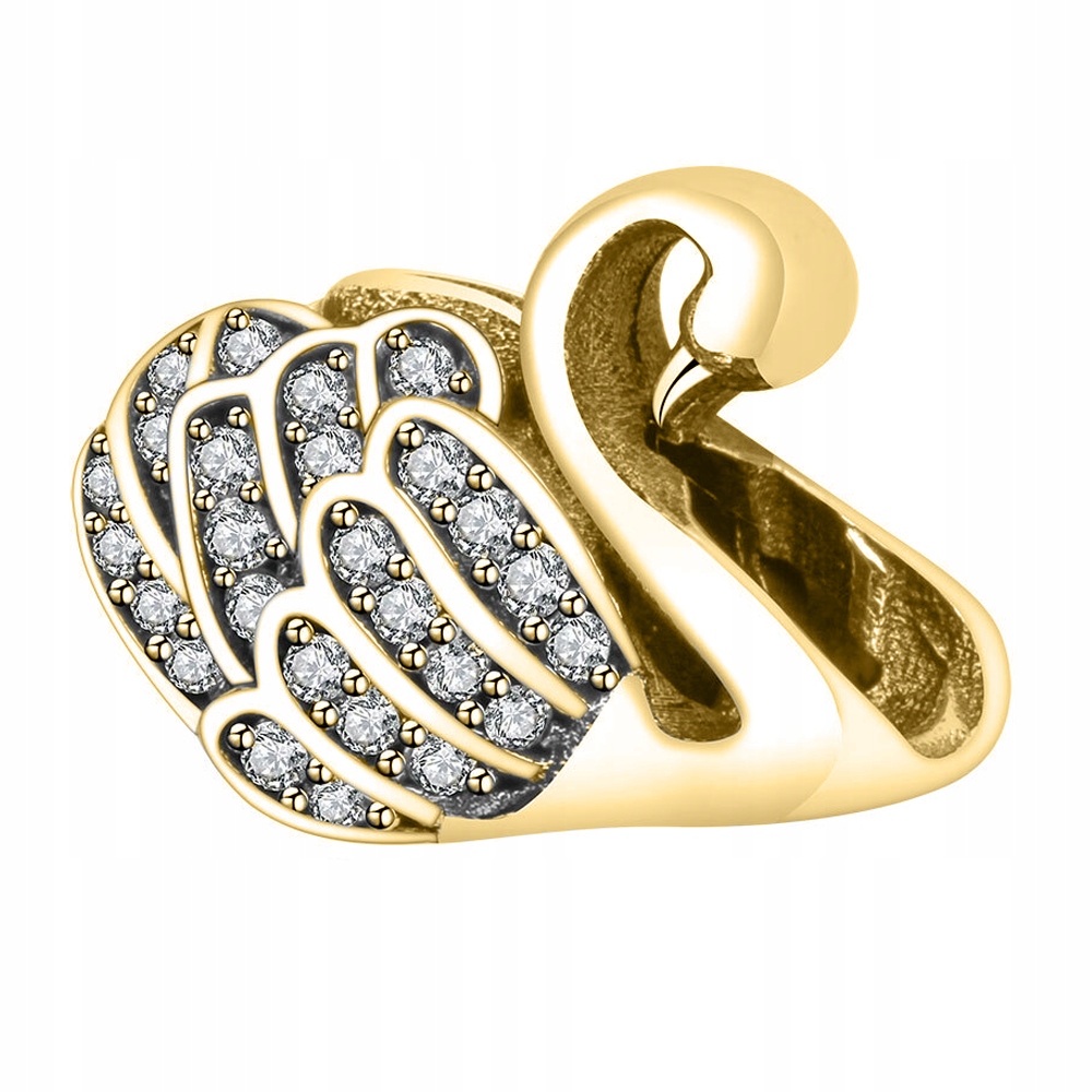 Zlatý přívěsek Labuť Zvíře Pták stříbro 925