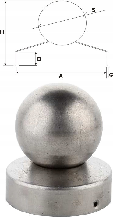 Daszek na rure FI 42 z kulą ogrodzenie słupek pane Kolor inny kolor