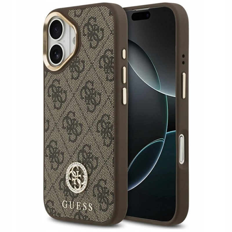 Guess 4G Strass Logo MagSafe – Pouzdro pro iPhone 17 (hnědé)