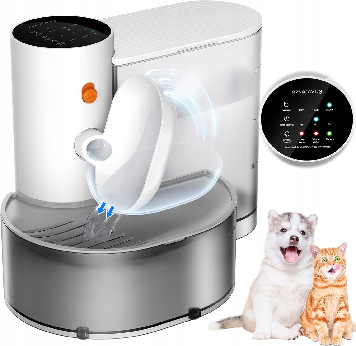 Levně Automatická Fontána Na Pití Pro Kočky, Němý Vhodný Pro Zvířata, 3L