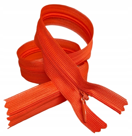 Zamek błyskawiczny kryty stały pomarańcz 18 cm