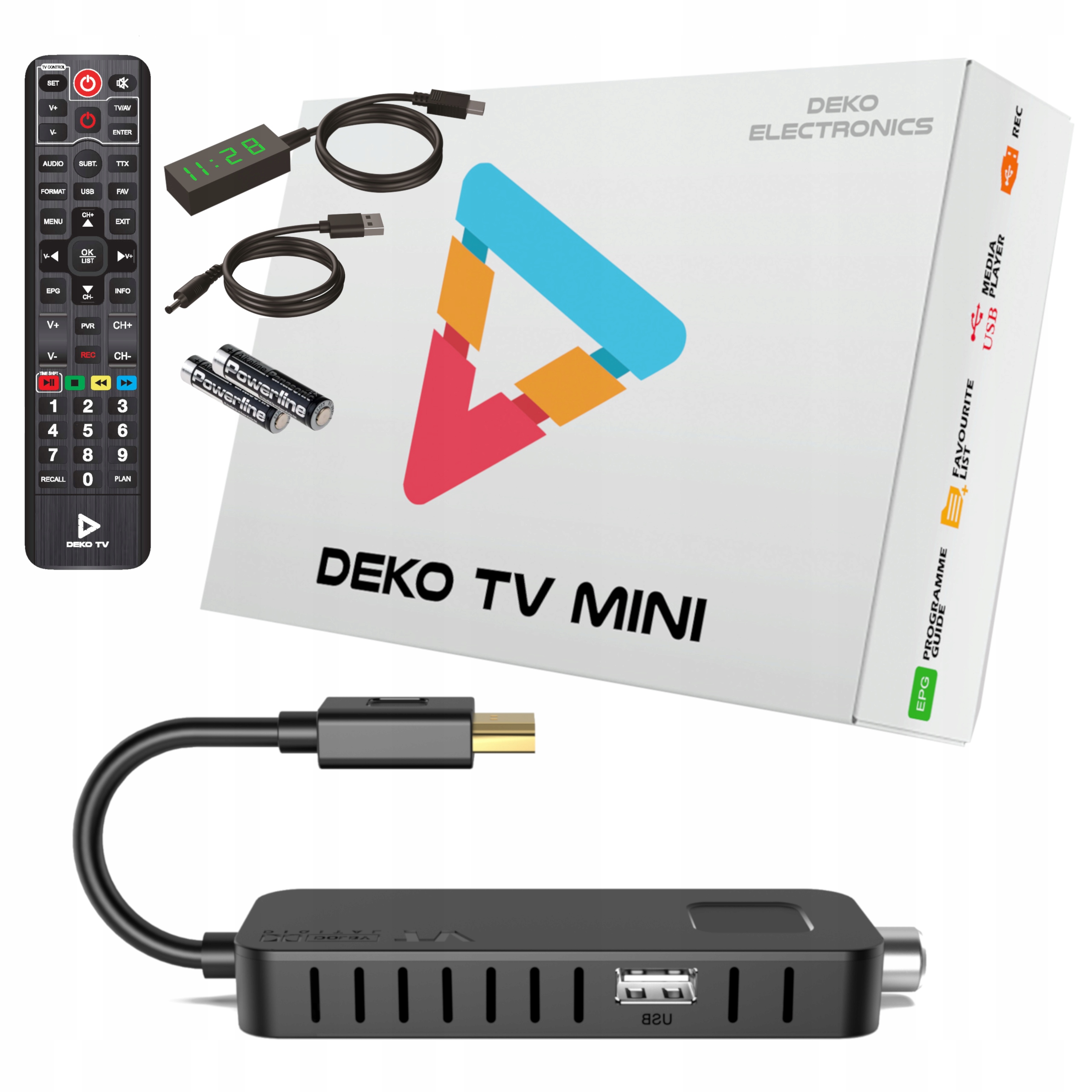 Tuner Dekodér DVBT2 DekoTV Mini pozemní televize DVB-T2 Hevc H.265 Deko