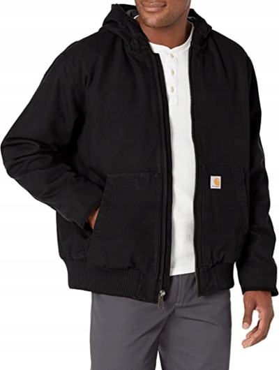 Carhartt Černá Bunda S Kapucí K Bokům Se Zipem Plus Size XXL J9B