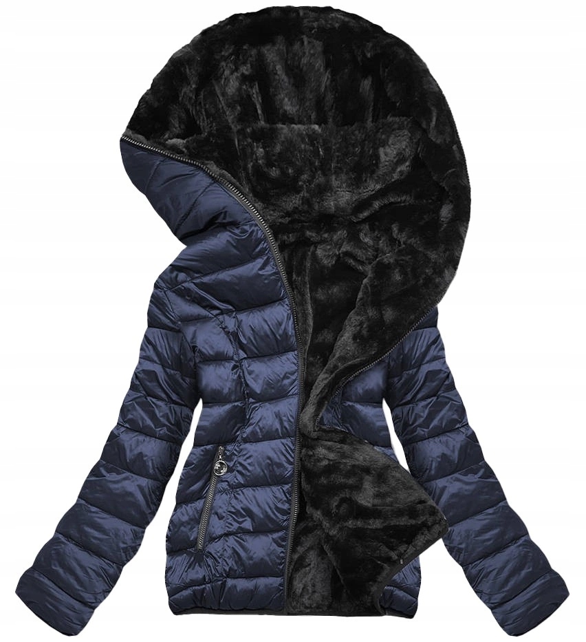 Oboustranná Bunda Kožíšek B8051 Námořnická Modrá XXL (44)