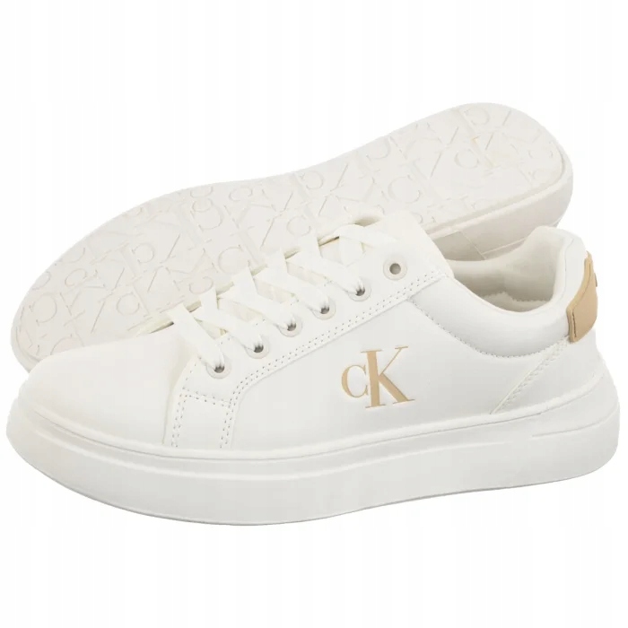Buty Damskie Sneakersy Calvin Klein Low Cutt White V3X9-83300 Białe