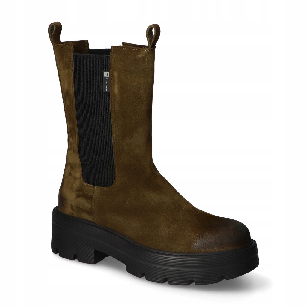 Kotníkové Kotníkové Boty Nessi 21115 Olivově hnědé 192, semišové, velikost 39