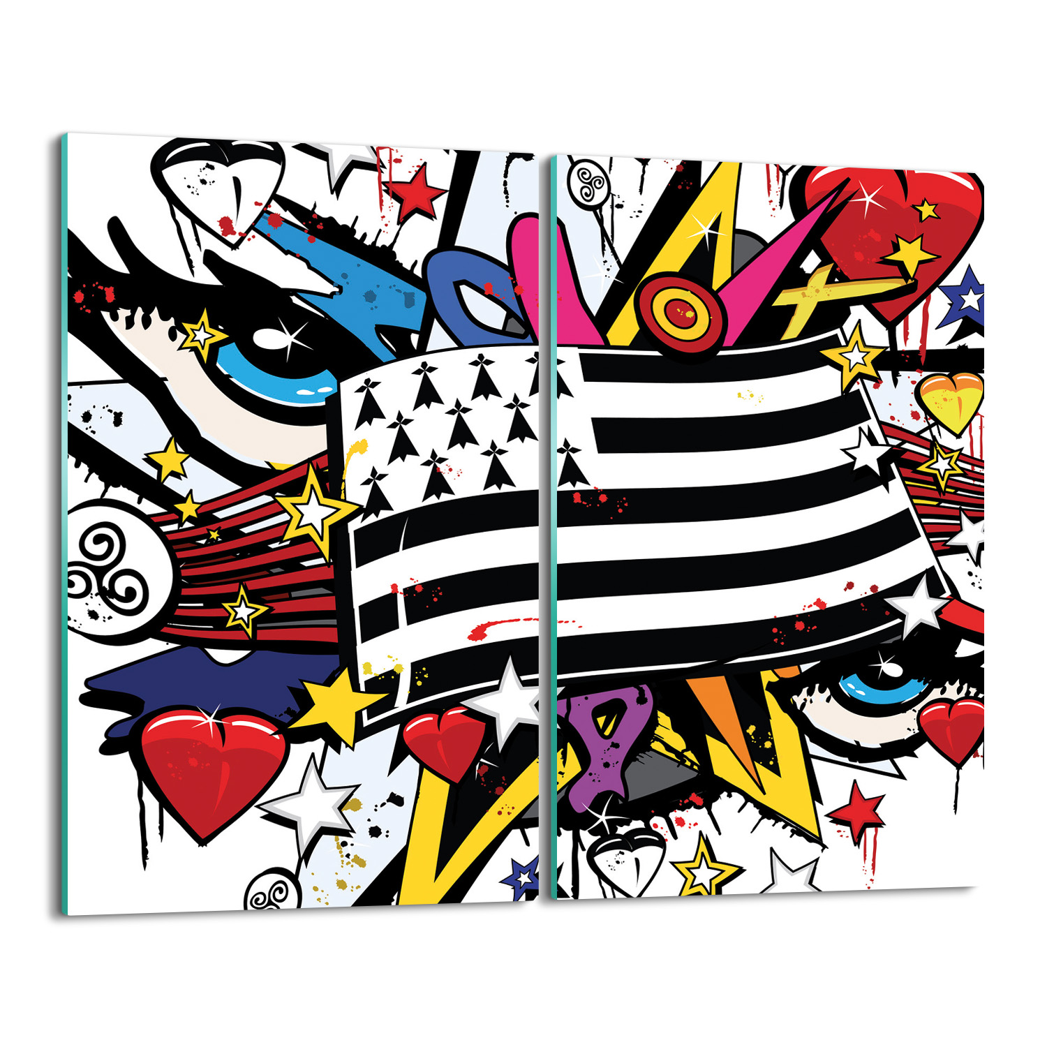 ochrana na indukci s fotografií Vlajka graffiti 2x 30x52