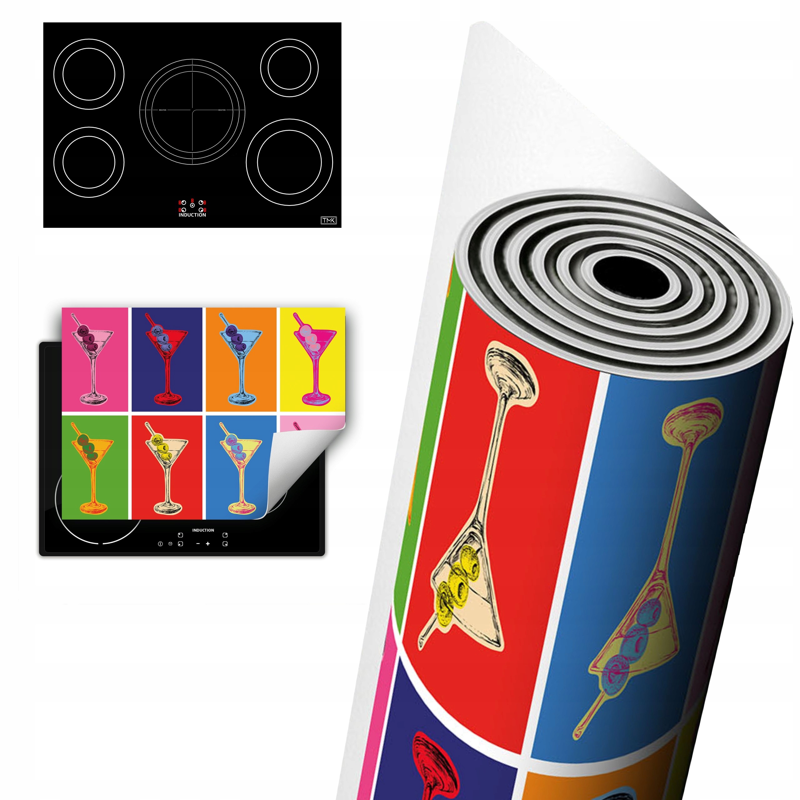 Vinylová Ochrana Na Indukci Desky 80x52 pop art. barevná