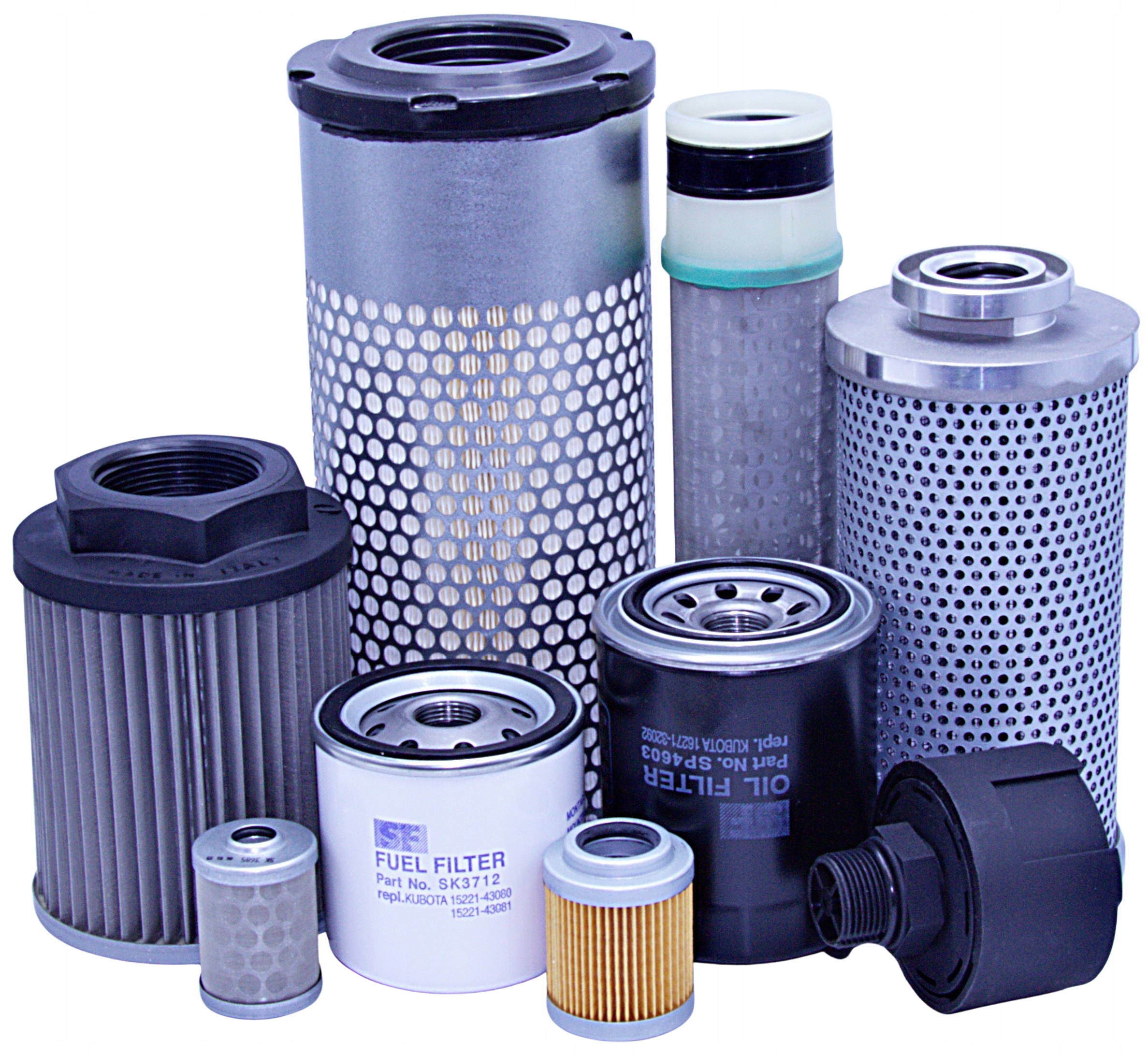 Filtry Kubota KX027-4, Kx 027 vzduch, olej, palivo, hydraulické sada.