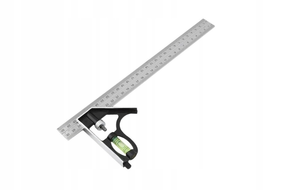 KĄTOWNIK STOLARSKI MIERNICZY Z POZIOMICĄ 300mm